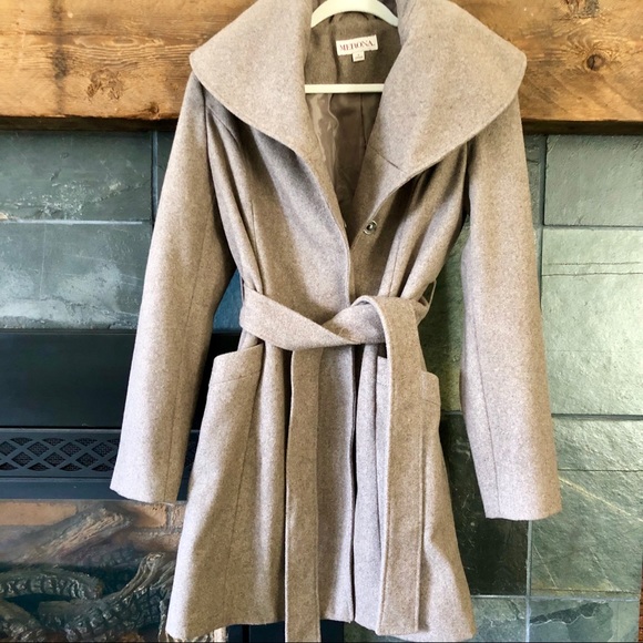 Merona Jackets & Blazers - Wrap Trench Coat Wool Blend Camel